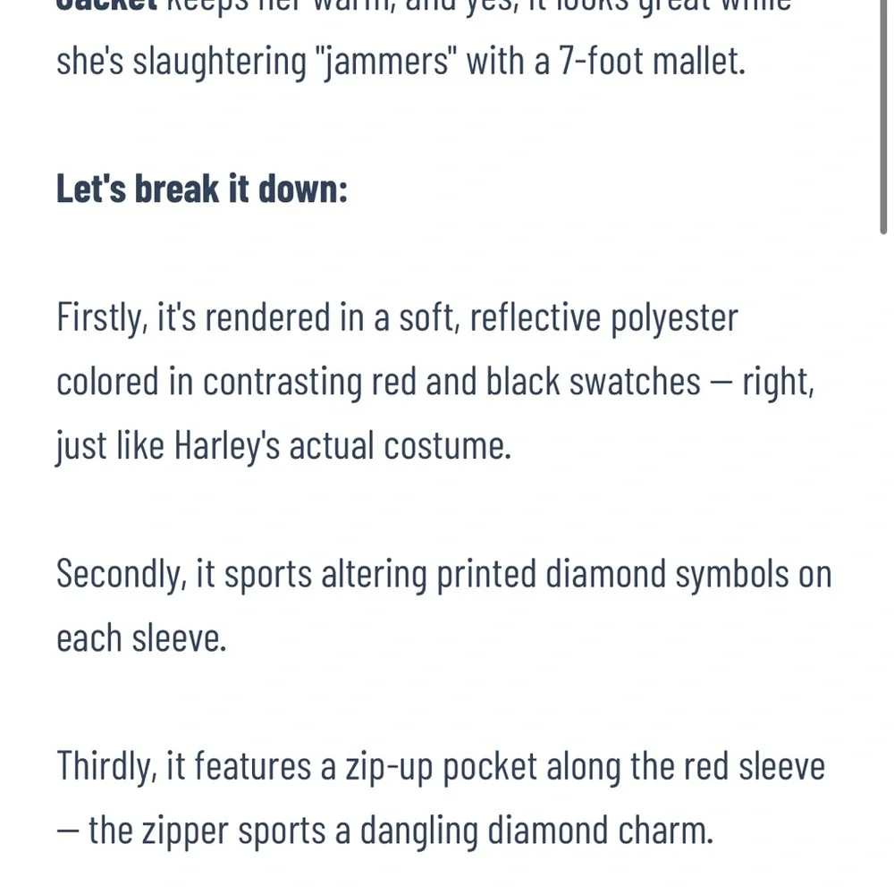 Harley Quinn size SMALL Classic Women's Bomber Jacket - Picture 10 of 10